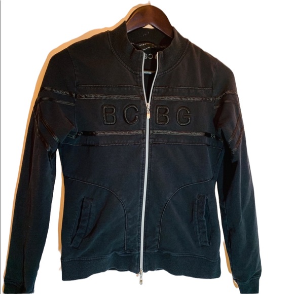 BCBGMaxAzria Black Full Zip Up Logo Jacket Size M - Picture 4 of 8